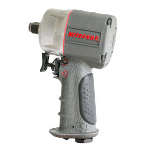 The AIRCAT 1056-XL 1/2" NITROCAT compact impact wrench delivers 550 ft-lb max torque with a lightweight 2.5 lb composite design and powerful jumbo hammer mechanism.