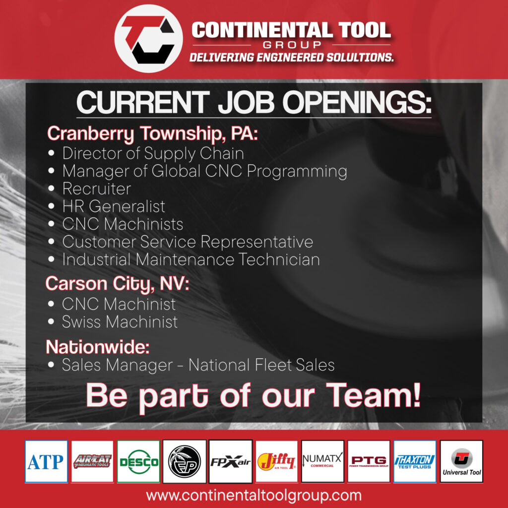 Continental Tool Group Current Job Openings - November 2025