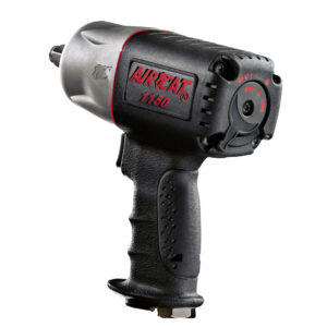 AIRCAT 1150 1/2 inch composite impact wrench delivering 900 ft-lb torque with twin hammer mechanism and ergonomic lightweight design for high-performance fastening applications