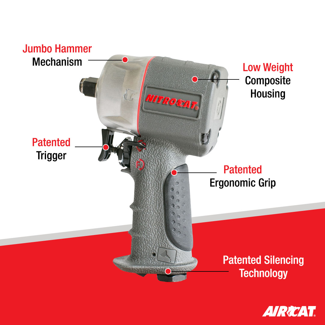 AIRCAT 1/2" NITROCAT® COMPOSITE COMPACT IMPACT WRENCH - Image 2