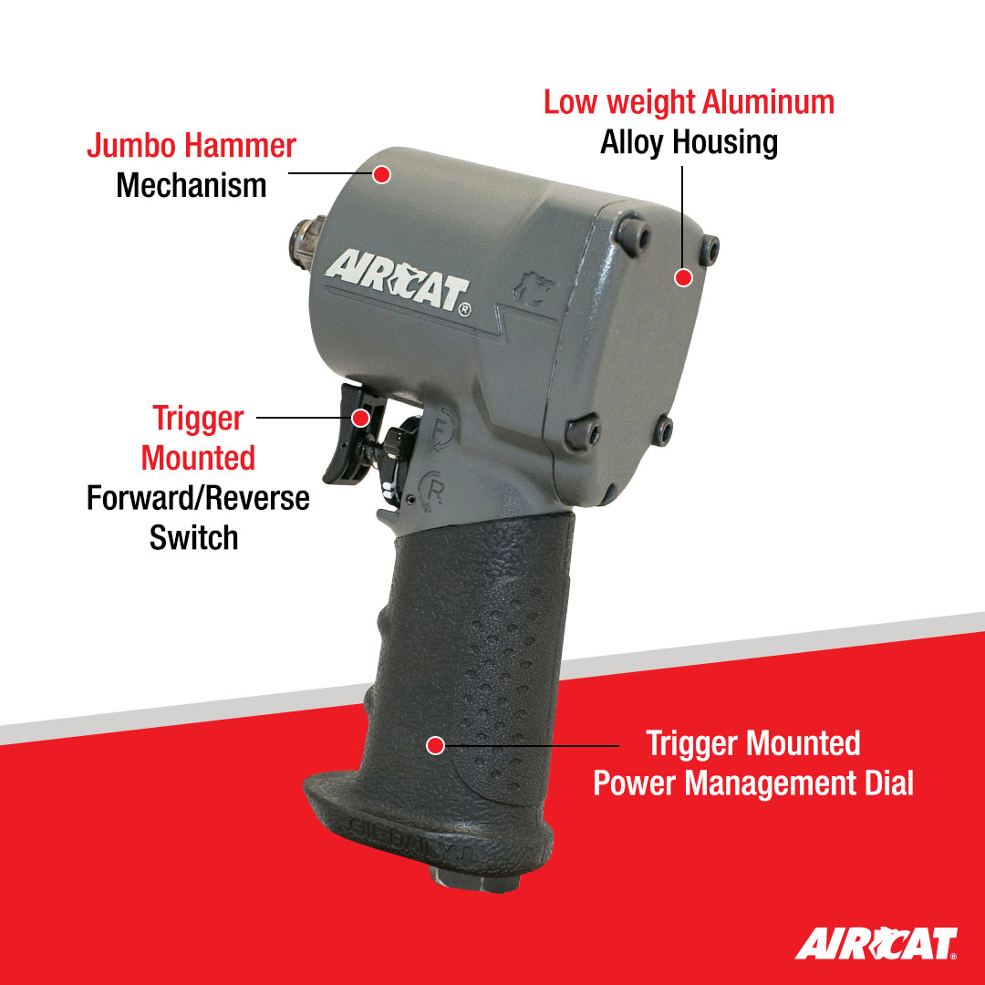 AIRCAT 3/8" STUBBY IMPACT WRENCH - Image 2