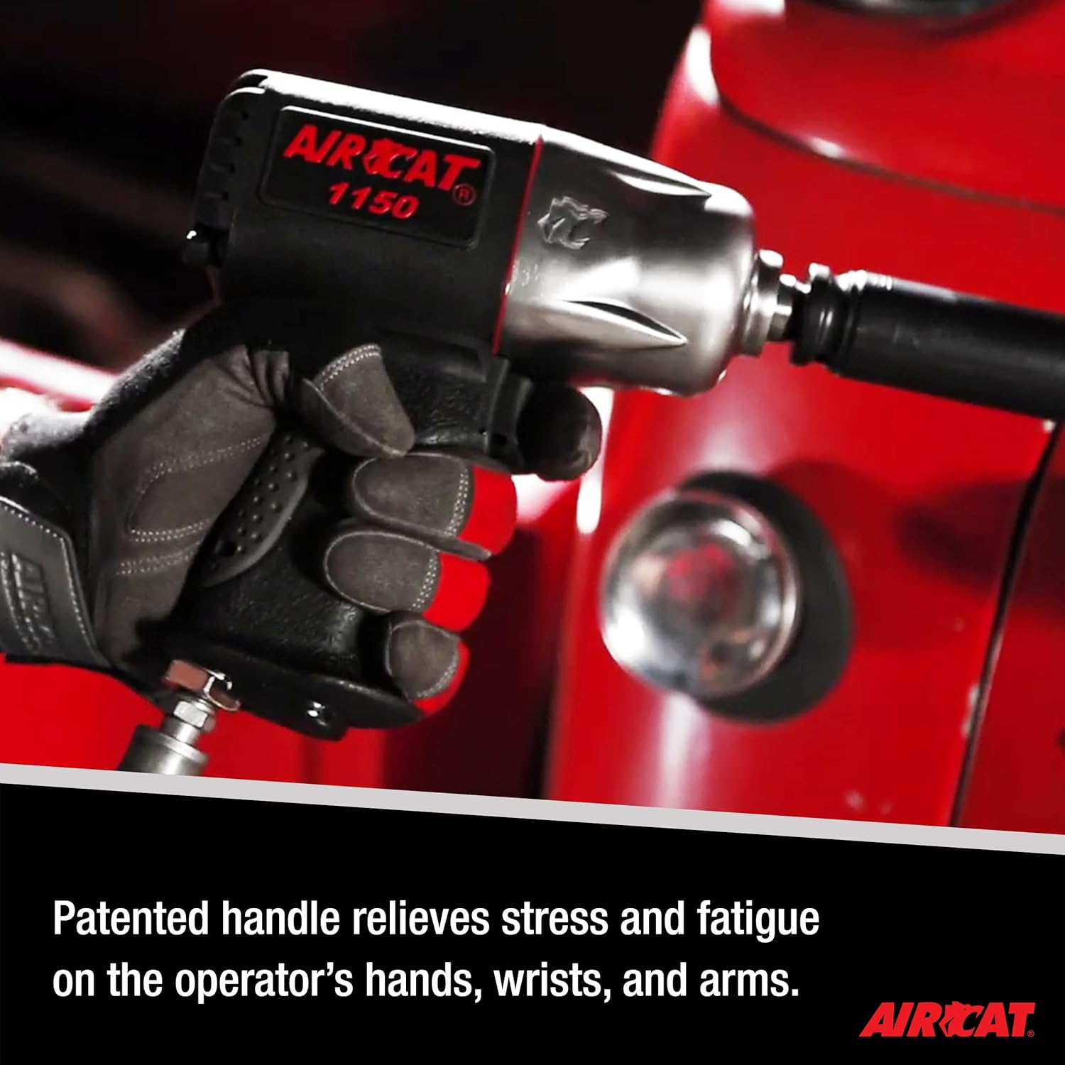 1150 impact patented handle relives stress and fatigue on operator's hands, wrists, and arms