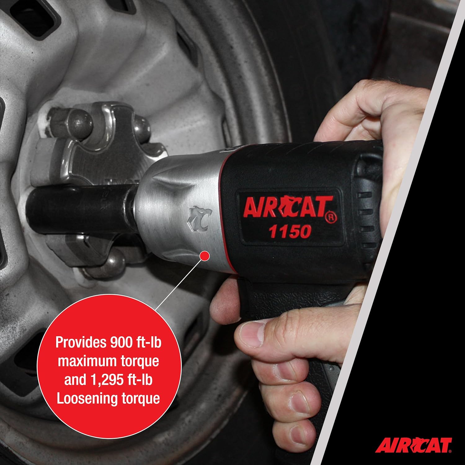 1150 impact provides 900 ft-lb max torque and 1,295 ft-lb loosening torque