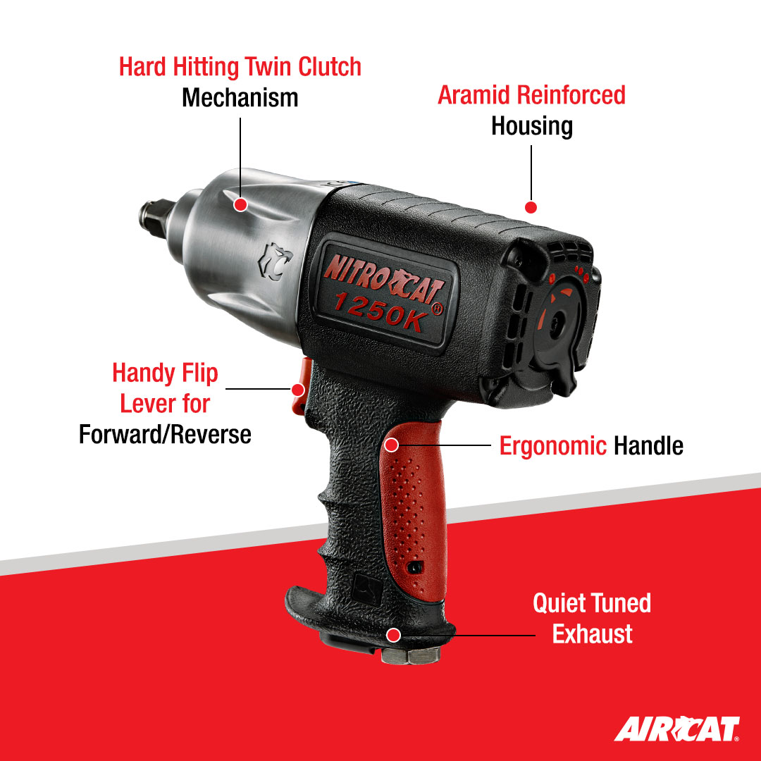 AIRCAT 1/2" NITROCAT COMPOSITE TWIN CLUTCH IMPACT WRENCH - Image 2