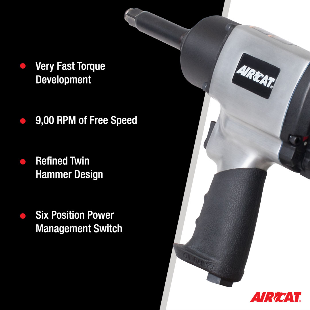 AIRCAT 1/2" IMPACT WRENCH WITH 2" EXTENDED ANVIL - Image 4