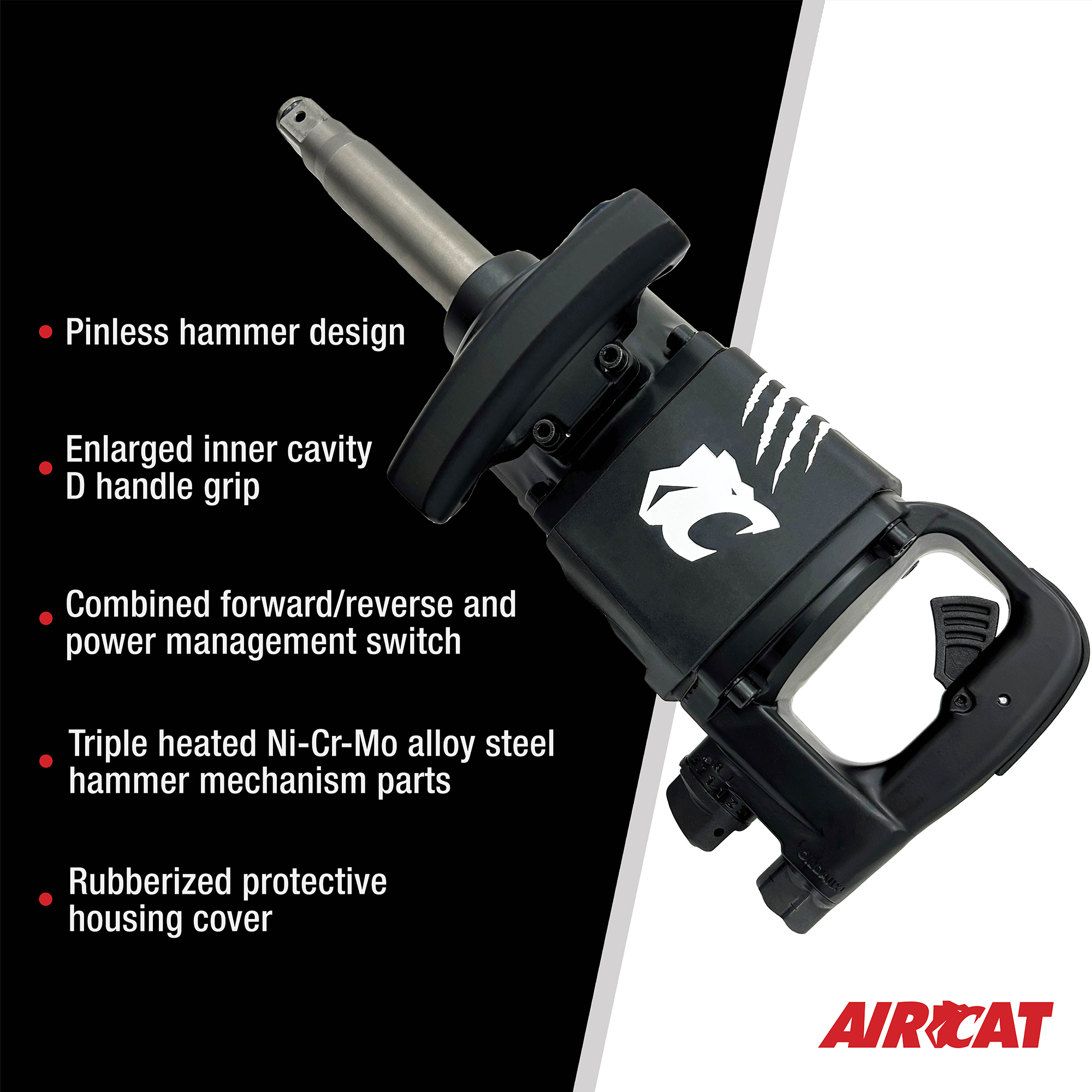 AIRCAT 1" STRAIGHT IMPACT WRENCH WITH 6" EXTENDED ANVIL - Image 4