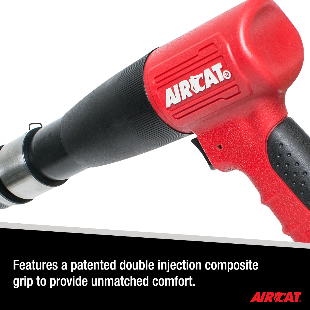 Close-up of AIRCAT 5200-A-T air hammer double-injection composite grip