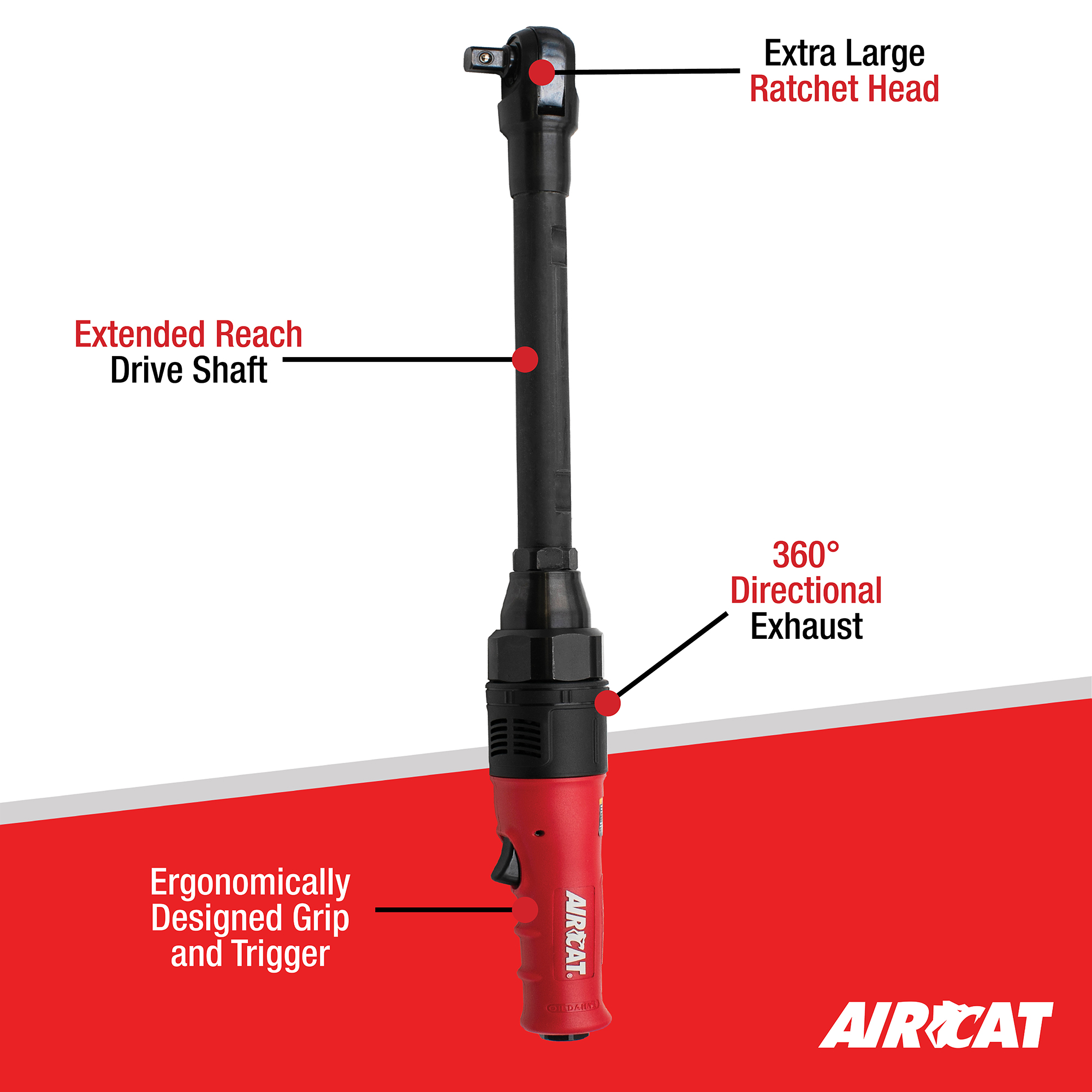 AIRCAT 3/8" LONG REACH RATCHET WRENCH - Image 2