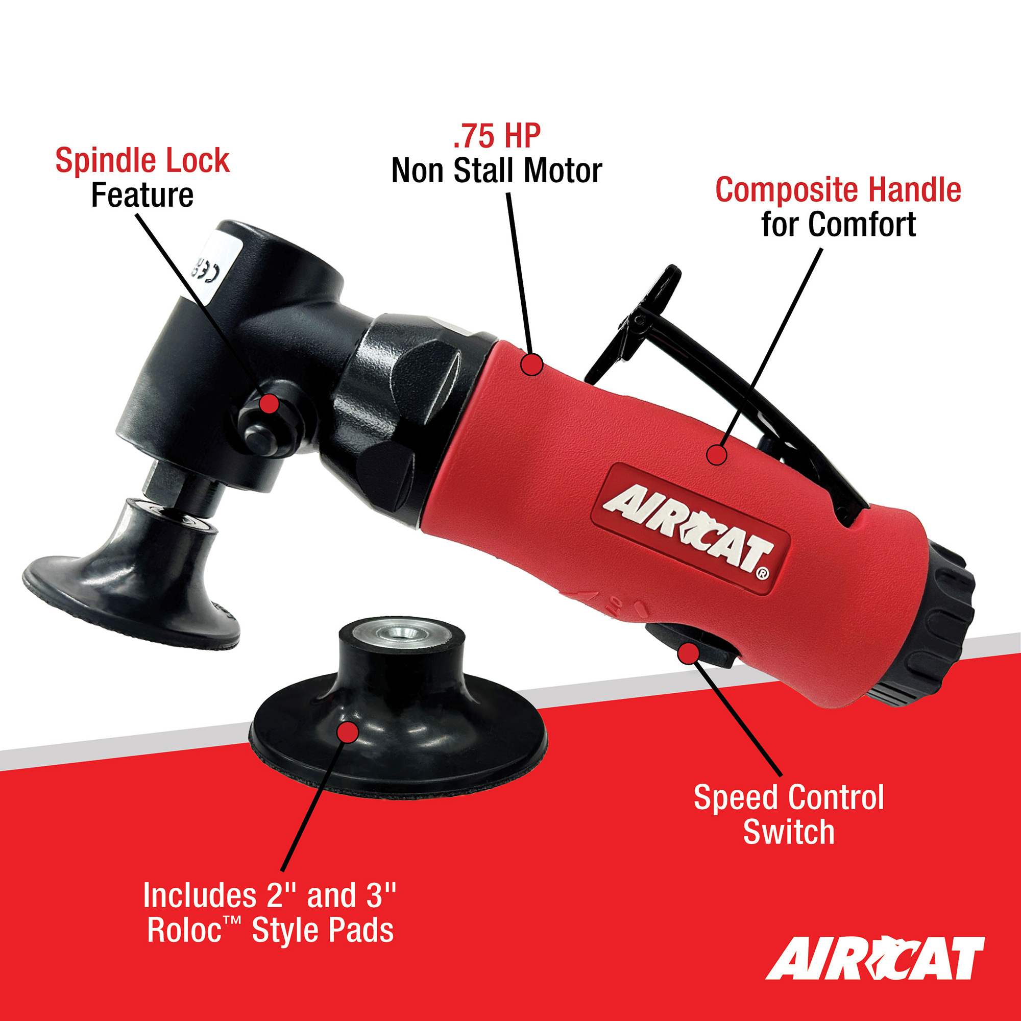 AIRCAT 0.75 HP ANGLE DISC SANDER WITH SPINDLE LOCK - Image 2