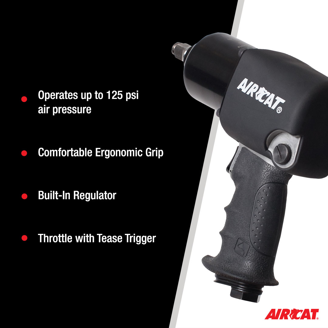 AIRCAT 1/2" HIGH AIR PRESSURE IMPACT WRENCHWITH 2" EXTENDED ANVIL - Image 3