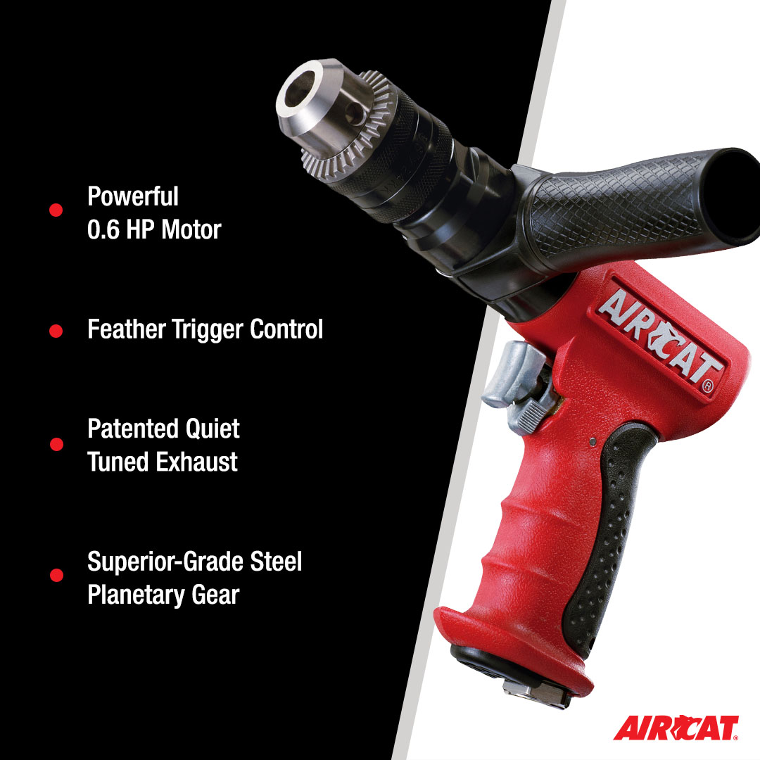 AIRCAT 0.6 HP 1/2" COMPOSITE REVERSIBLE DRILL - Image 2