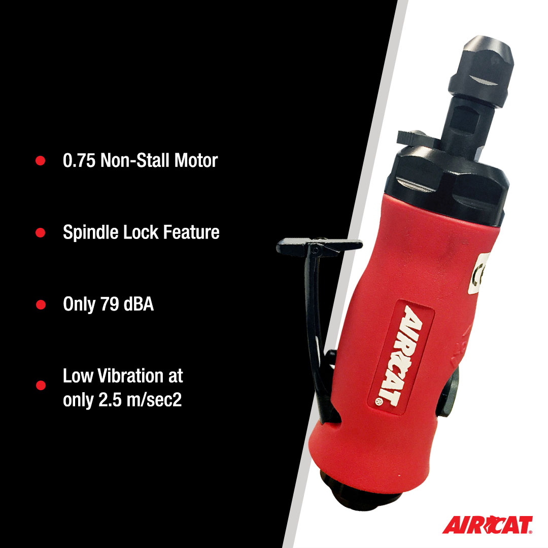 AIRCAT 0.75 HP STRAIGHT DIE GRINDER WITH SPINDLE LOCK - Image 2