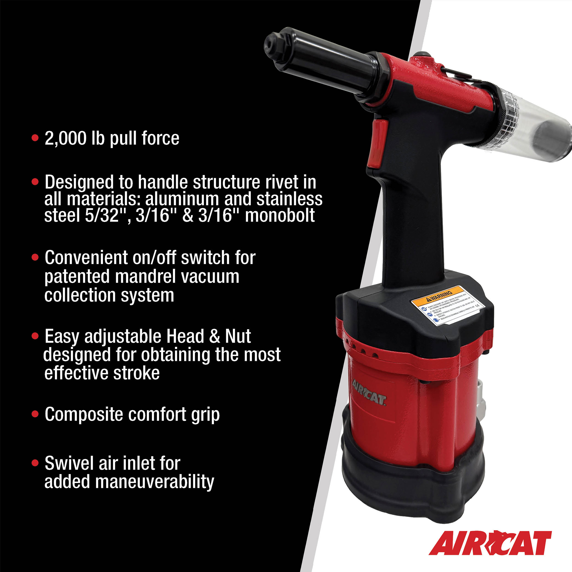AIRCAT 3/16" Air Hydraulic Riveter - Image 6