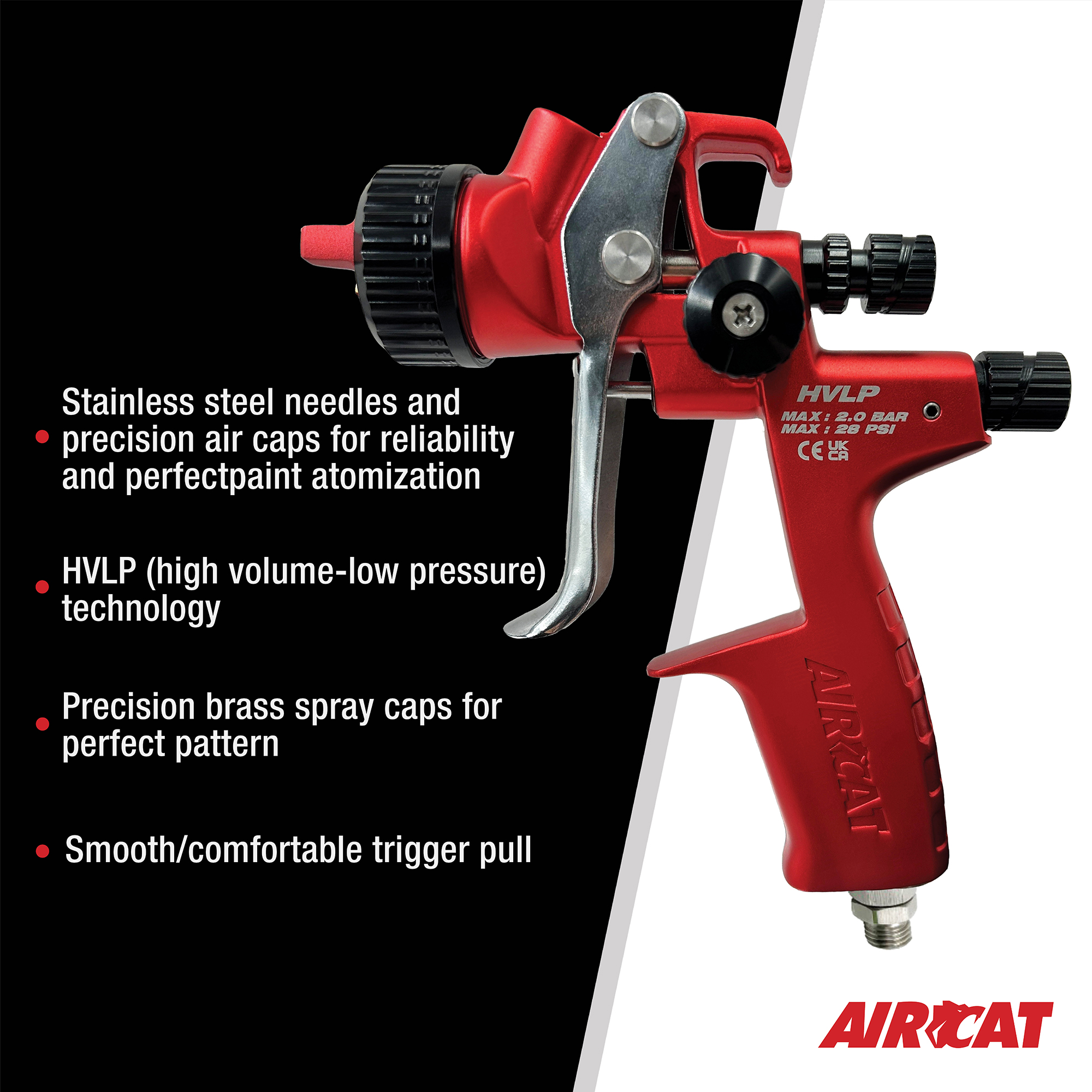 AIRCAT HVLP Gravity Feed Spray Gun - 1.3 mm - Image 4