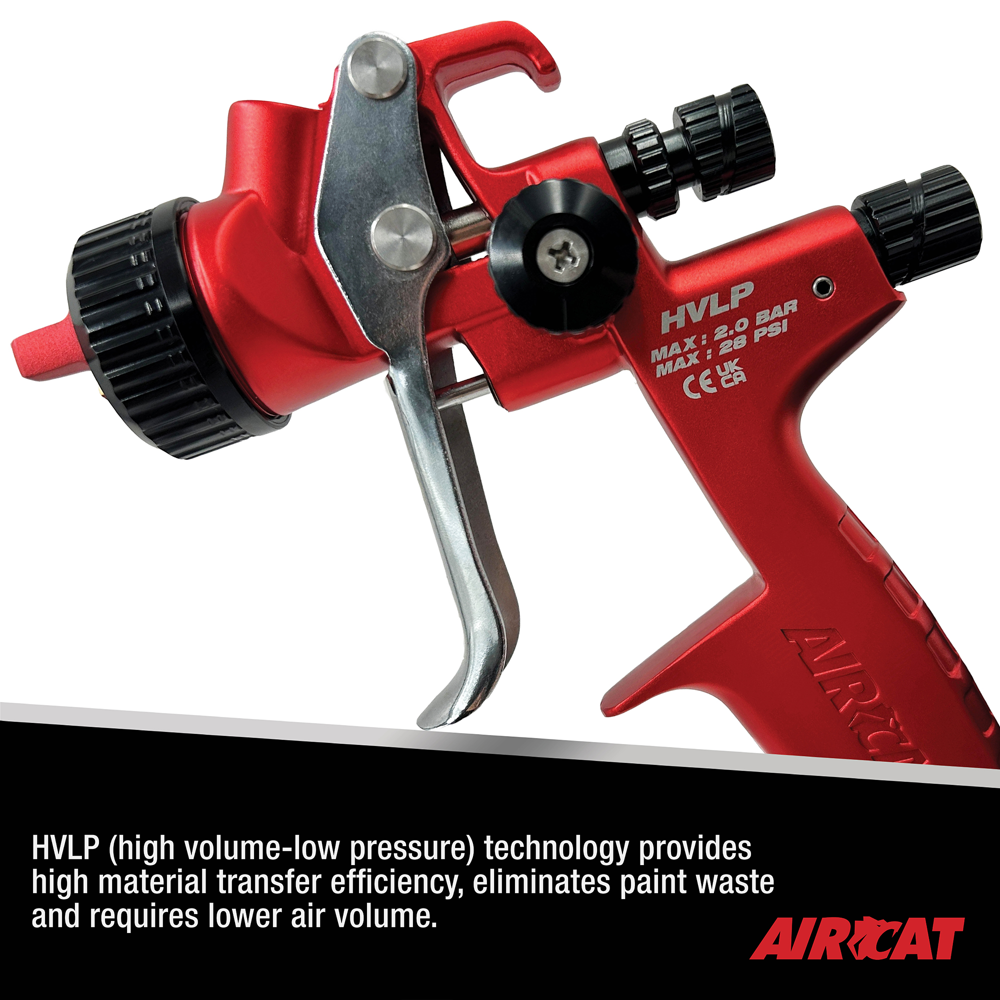 AIRCAT HVLP Gravity Feed Spray Gun - 1.3 mm - Image 2