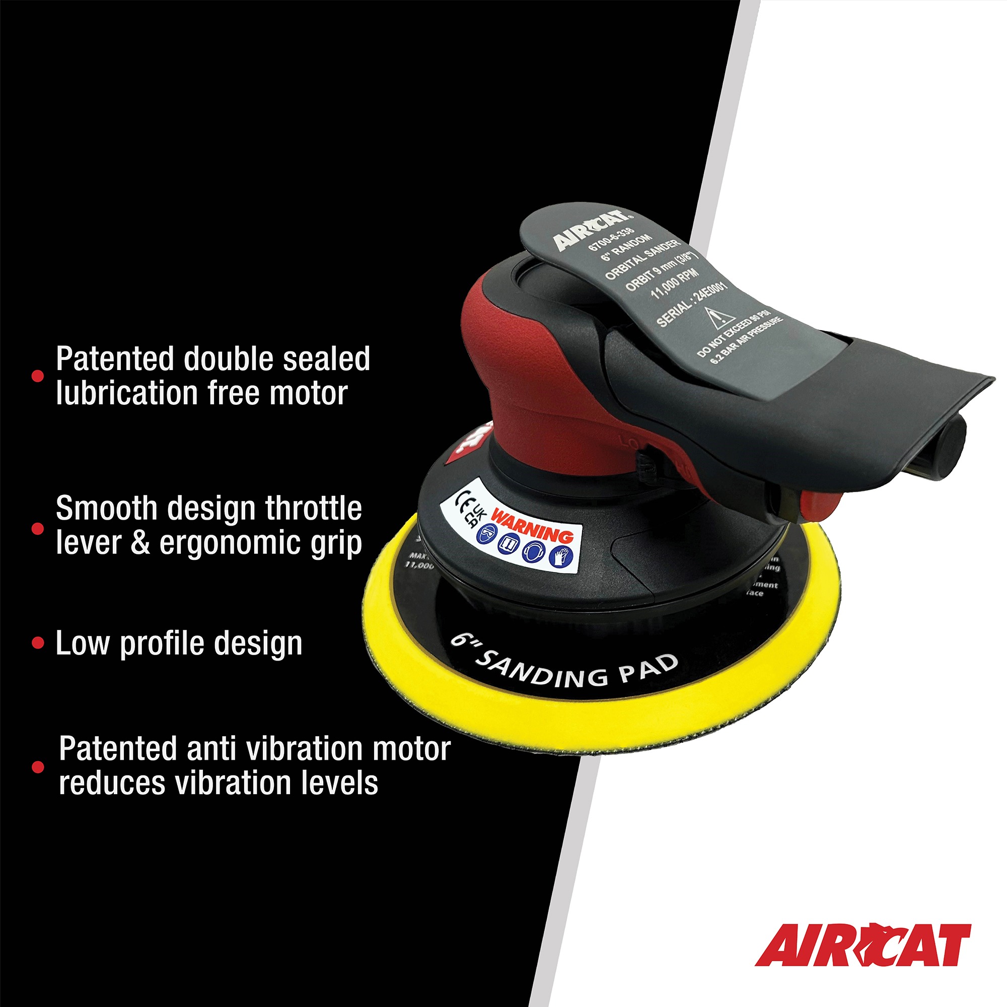 AIRCAT NON VAC ORBITAL PALM SANDER (3/8 IN. ORBIT) - Image 3