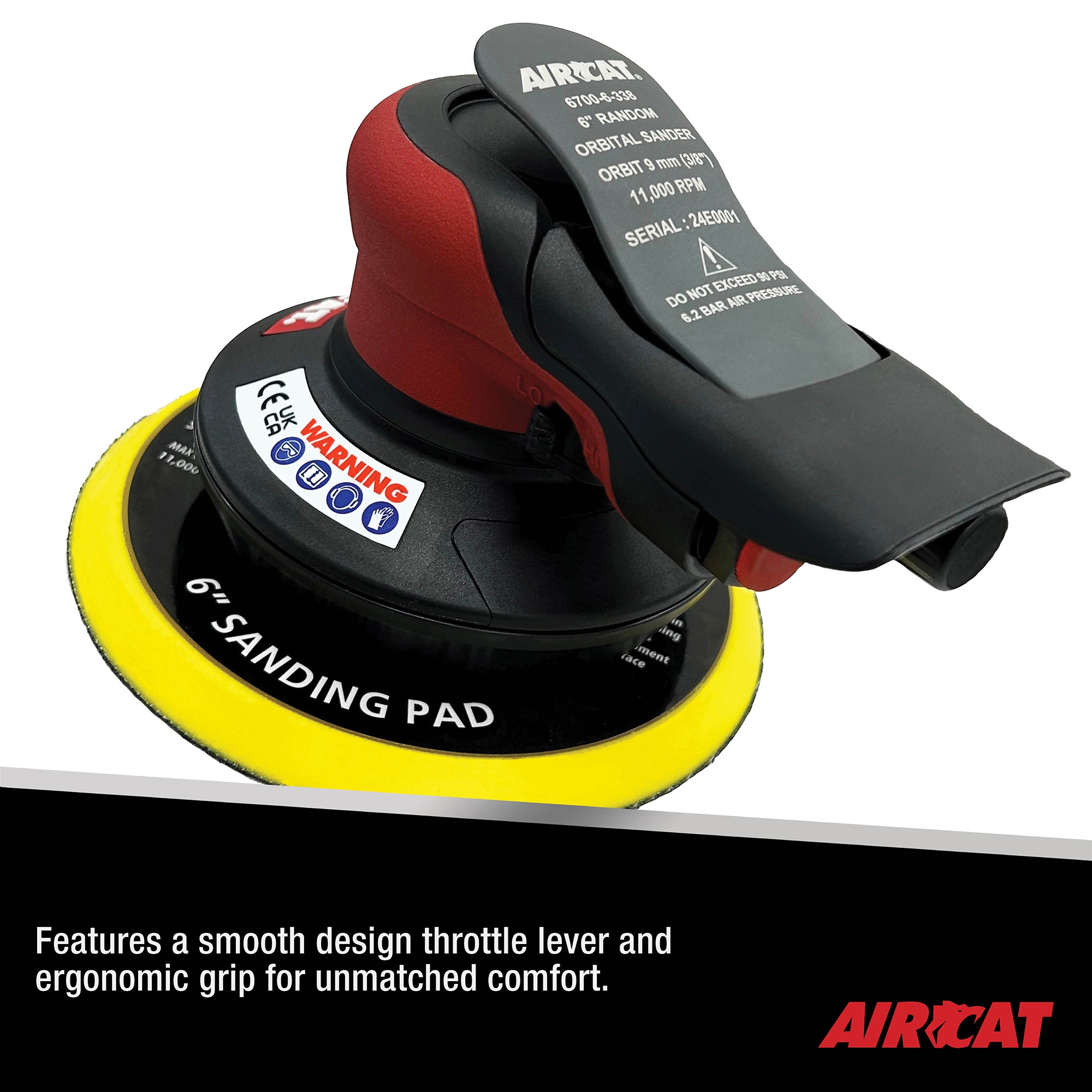 AIRCAT NON VAC ORBITAL PALM SANDER (3/8 IN. ORBIT) - Image 4